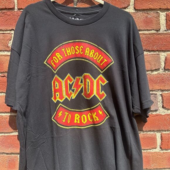 ACDC graphic band T-shirt black short sleeve men's 2XL NEW - Picture 2 of 4